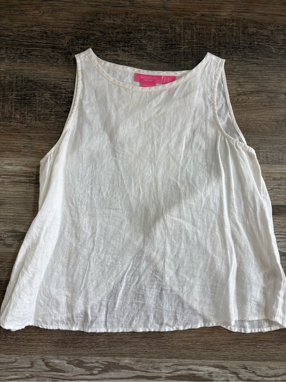 Isaac Mizrahi White Sleeveless Linen Tank - Picture 8 of 9